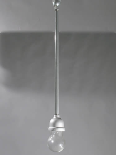 Industrial Pendant with Clear Threaded Ball Shaped Shade